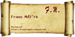 Frass Márk névjegykártya